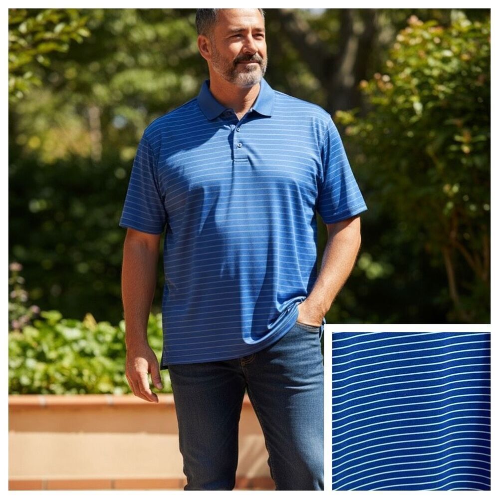 GREYSON Shadmoor Falcon Blue Golf Polo Stretch Comfort Wicking Men’s Size XXL